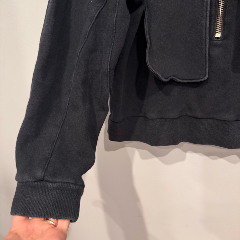 Tibi Terry Flap Sweatshirt Black XS - Picture 5 of 8